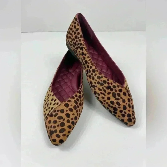 BIRDIES The Goldfinch Faux Animal Hair Cheetah Womens 6 Nonslip Sandal Pointed - Picture 5 of 14